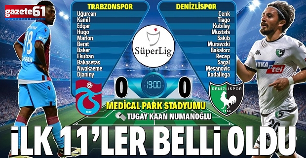 Trabzonspor'un Denizlispor maçı 11'i belli oldu!