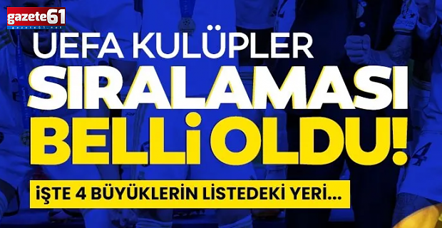 UEFA külupler sıralaması belli oldu!