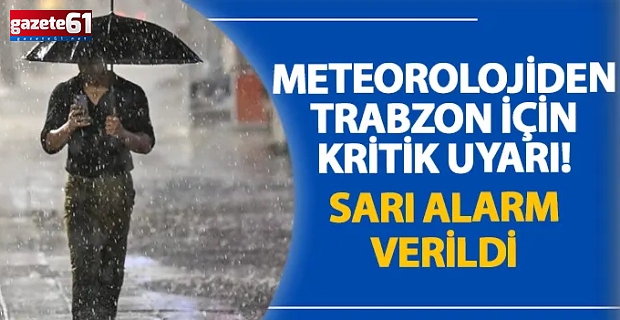 Meteoroloji Trabzon’u uyardı!