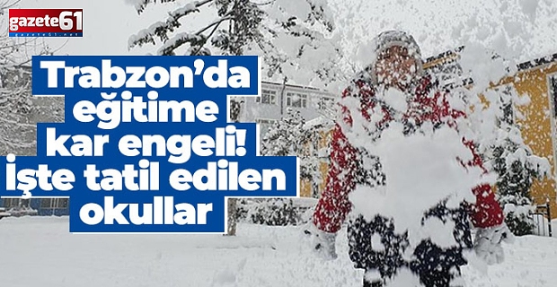 Trabzon'da eğitime kar engeli! İşte eğitime ara verilen okulların listesi...