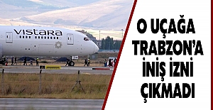 O uçağa Trabzon’a iniş izni çıkmadı