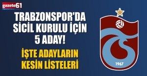 Trabzonspor'da Sicil Kurulu Başkanlığı için 5 aday! İşte adayların kesin listesi