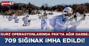 Gürz operasyonlarında PKK’ya ağır darbe: 709 sığınak imha edildi!