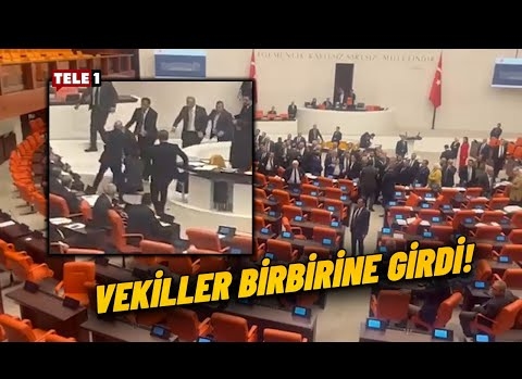 Meclis'te kavga: Vekiller birbirine girdi